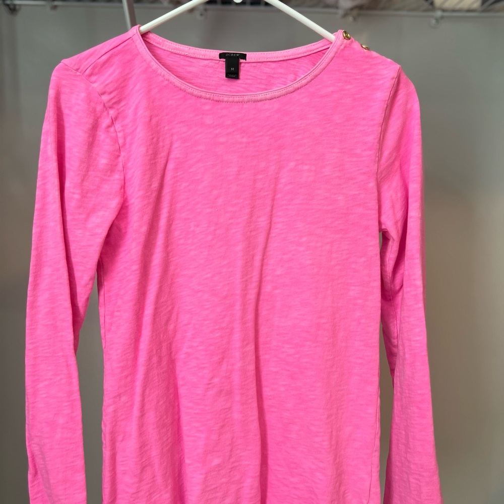 J. Crew Hot Pink Long Sleeve Top